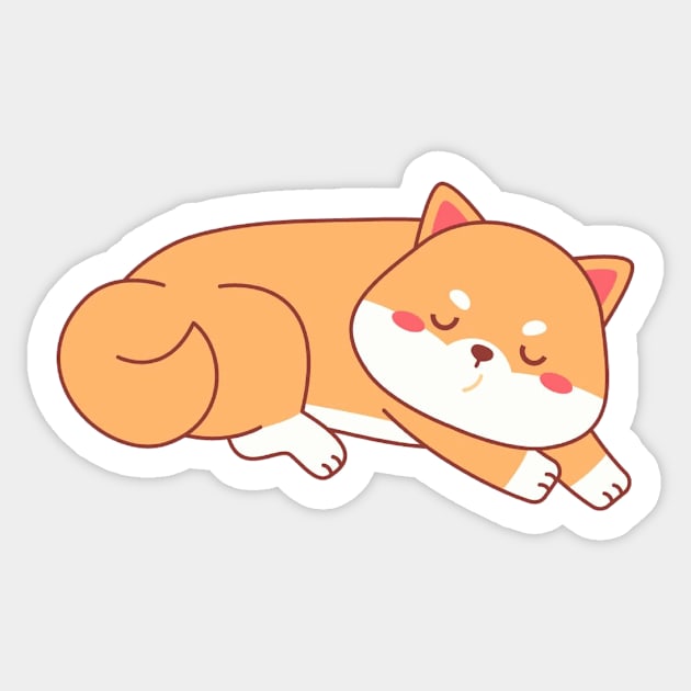 shiba inu sleeping cartoon Sticker by Wanderingangel